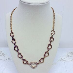 Avon Heart Necklace & Rhinestones 18” Gorgeous